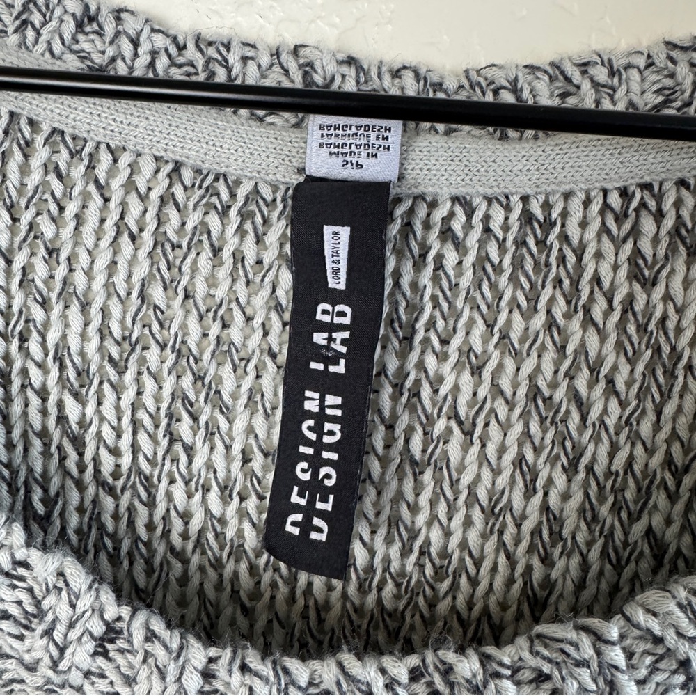 Design Lab Lord & Taylor Gray Knit Sweater - Picture 7 of 7